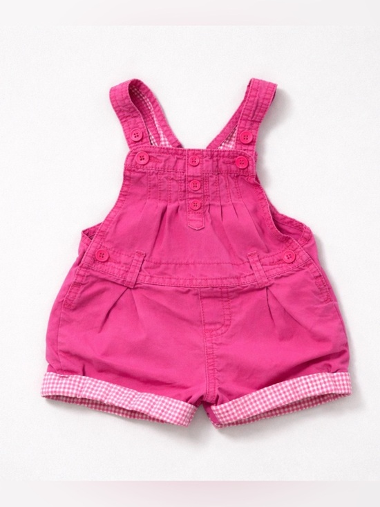 OshKosh B'gosh Other - OshKosh B'gosh Bright Pink Gingham-Cuff Short Overalls | 18 months